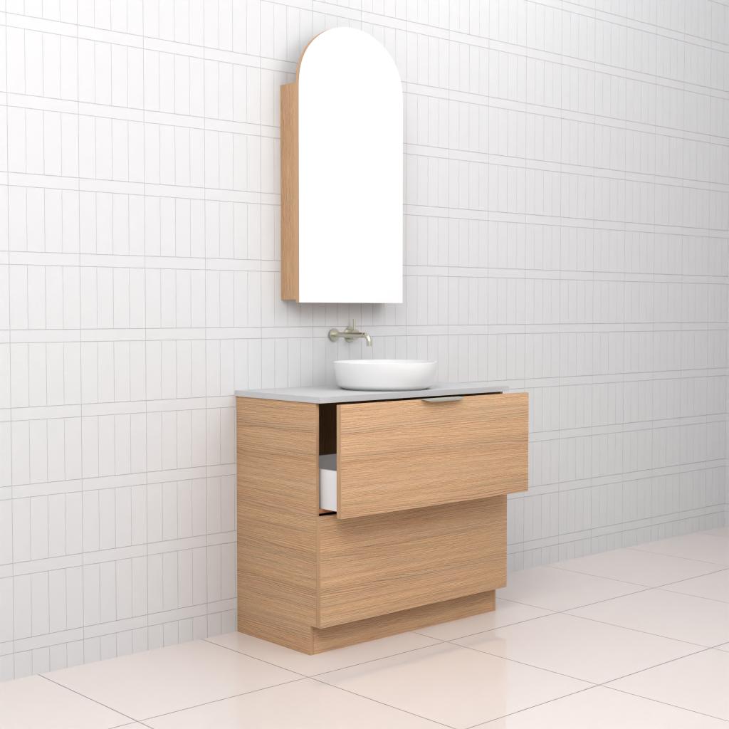 Celeste Duo - 900mm Nordic Oak Freestanding Vanity
