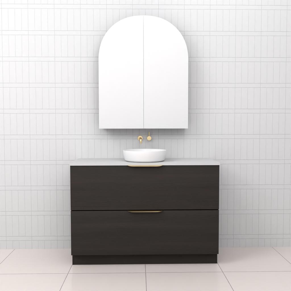 Celeste Duo - 1200mm Smoked Onyx Freestanding Vanity