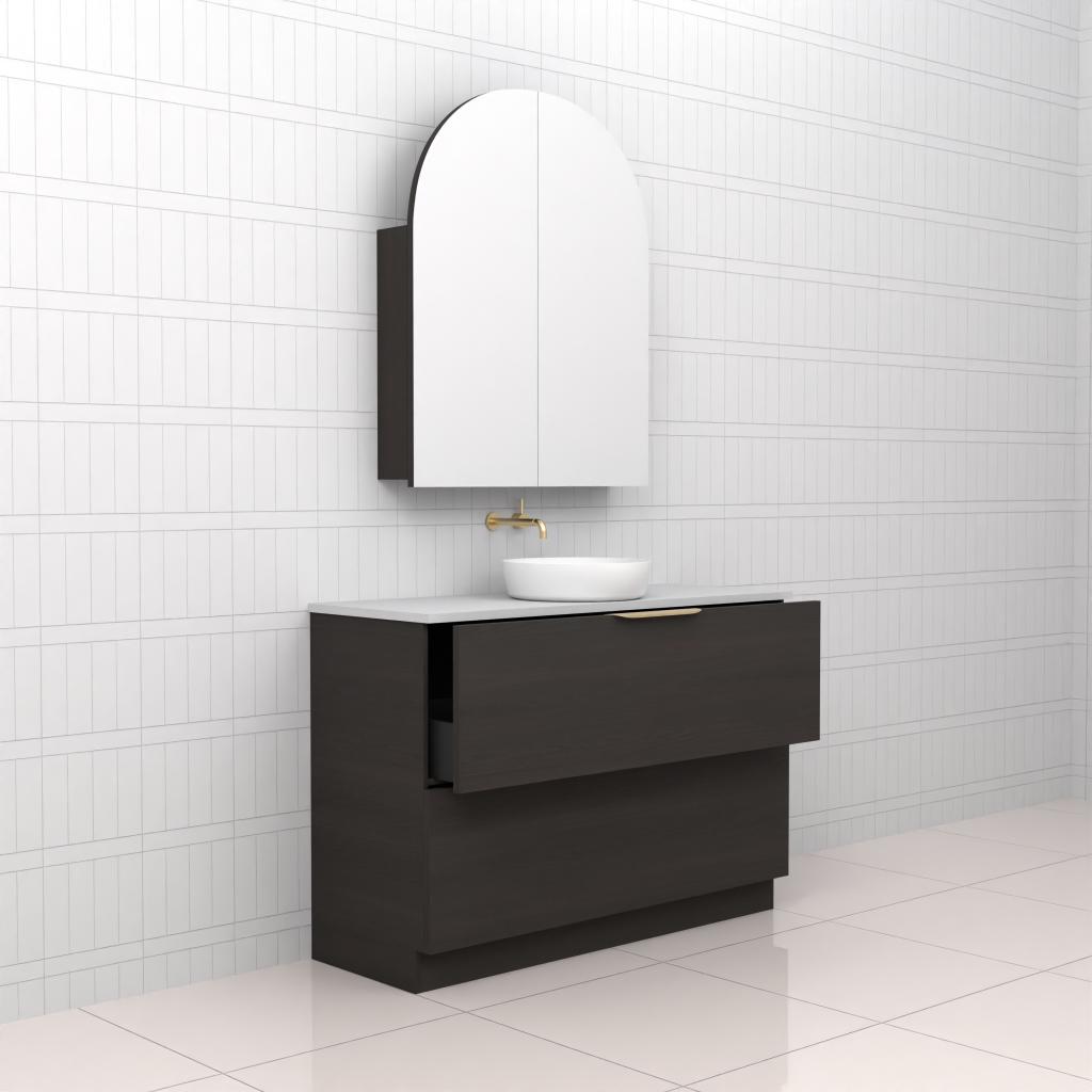 Celeste Duo - 1200mm Smoked Onyx Freestanding Vanity