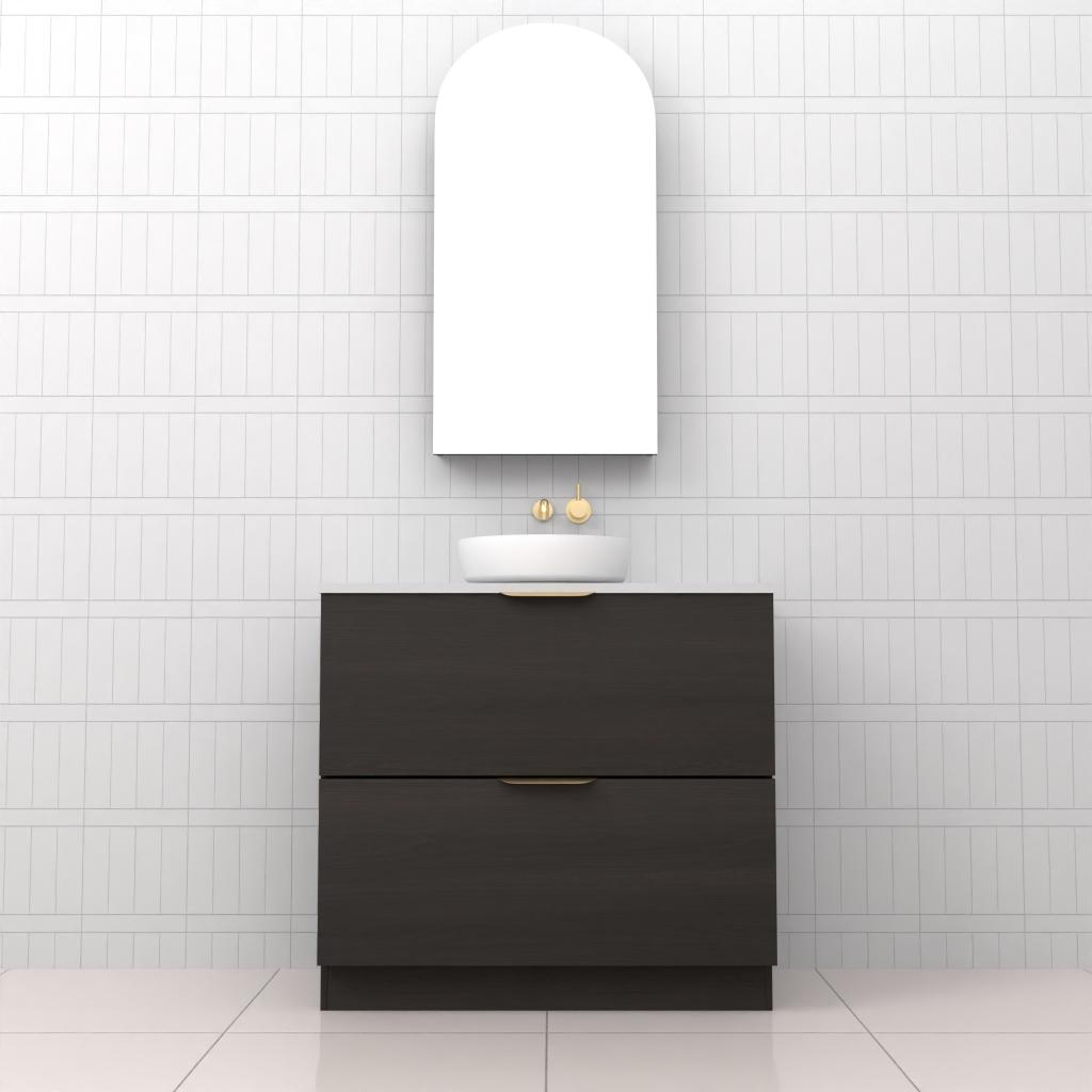Celeste Duo - 900mm Smoked Onyx Freestanding Vanity