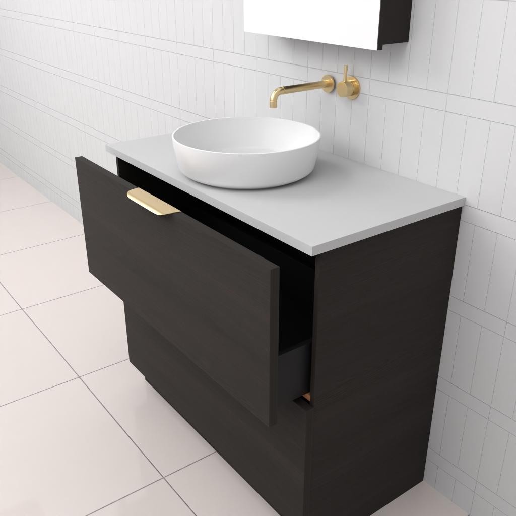 Celeste Duo - 900mm Smoked Onyx Freestanding Vanity