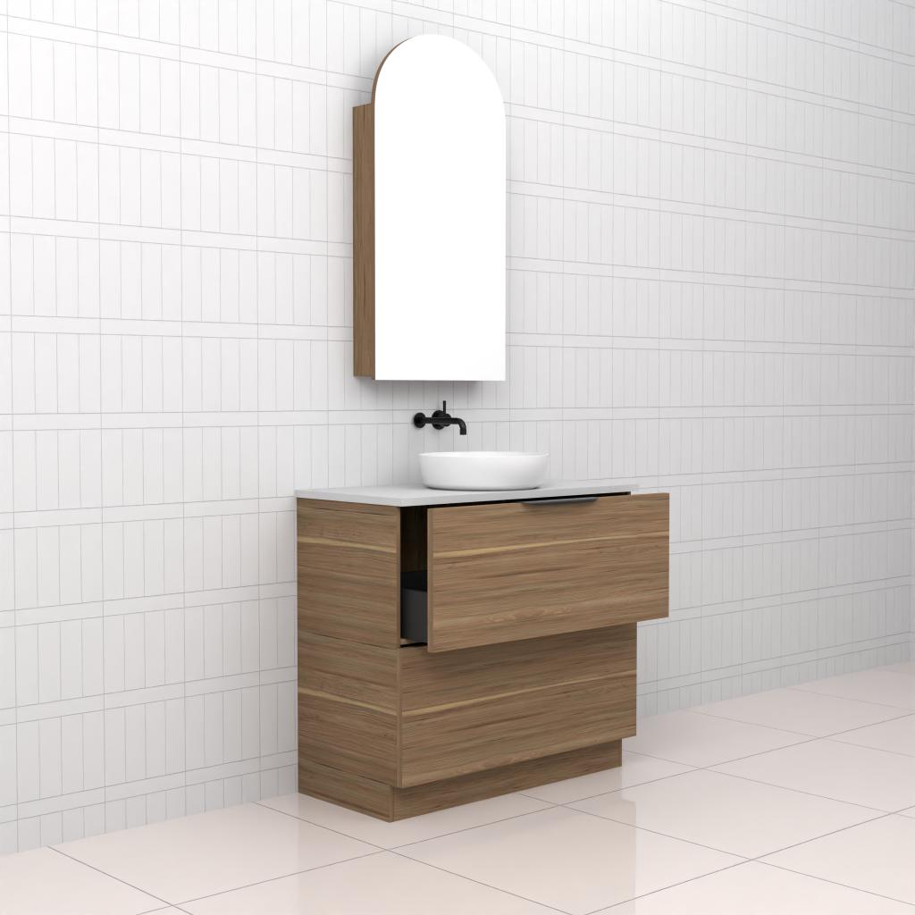 Celeste Duo - 900mm Tuscan Oak Freestanding Vanity