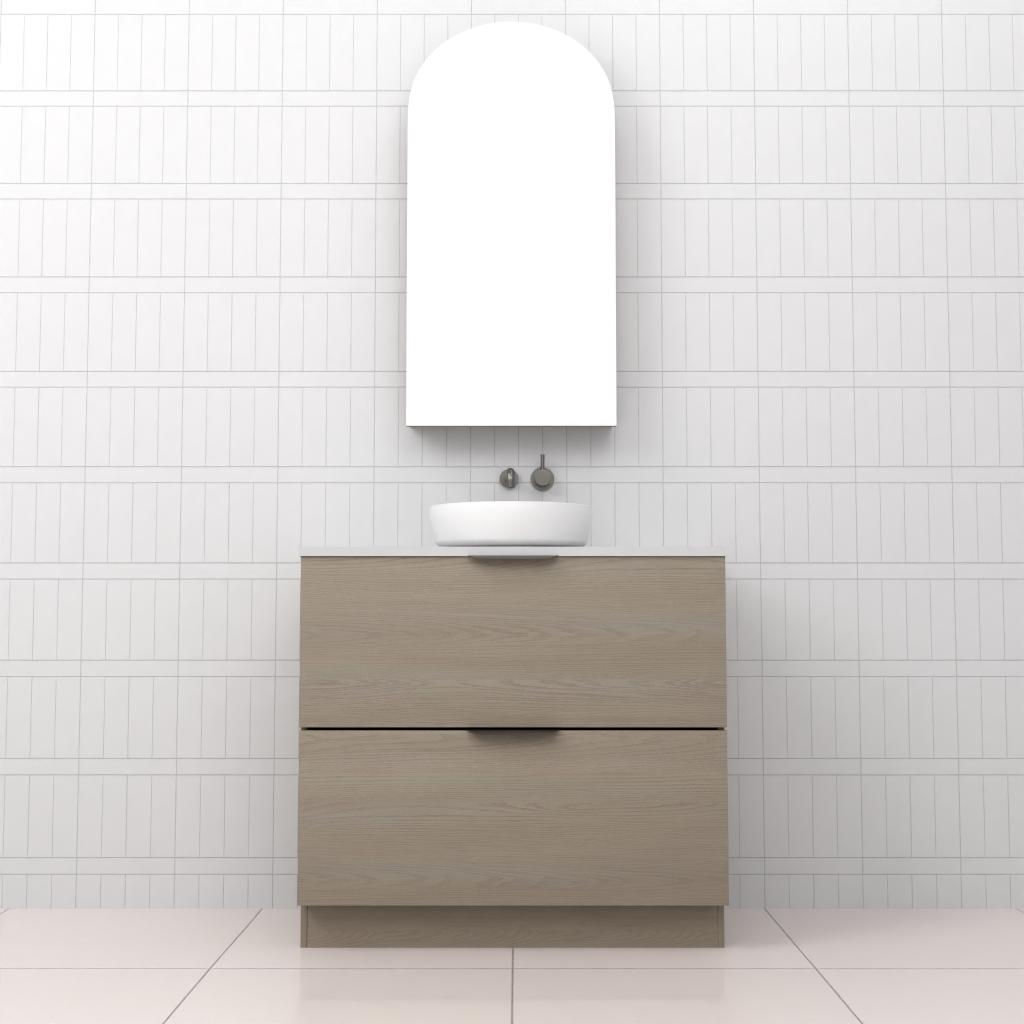 Celeste Duo - 900mm Smoked Ash Freestanding Vanity