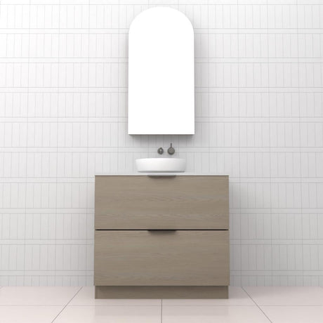 Celeste Duo - 900mm Smoked Ash Freestanding Vanity