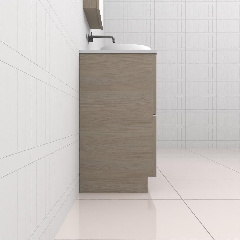 Celeste Duo - 900mm Smoked Ash Freestanding Vanity