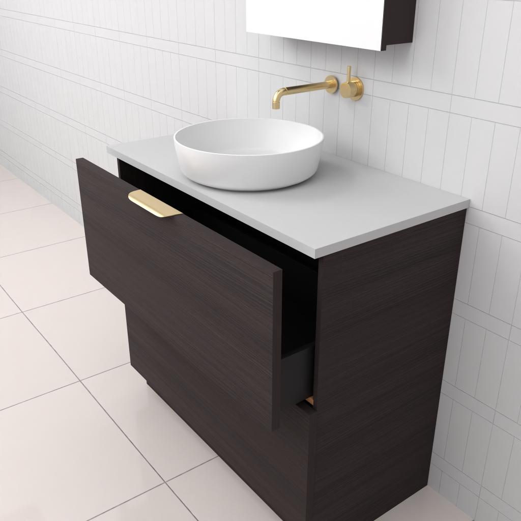 Celeste Duo - 900mm Espresso Oak Freestanding Vanity