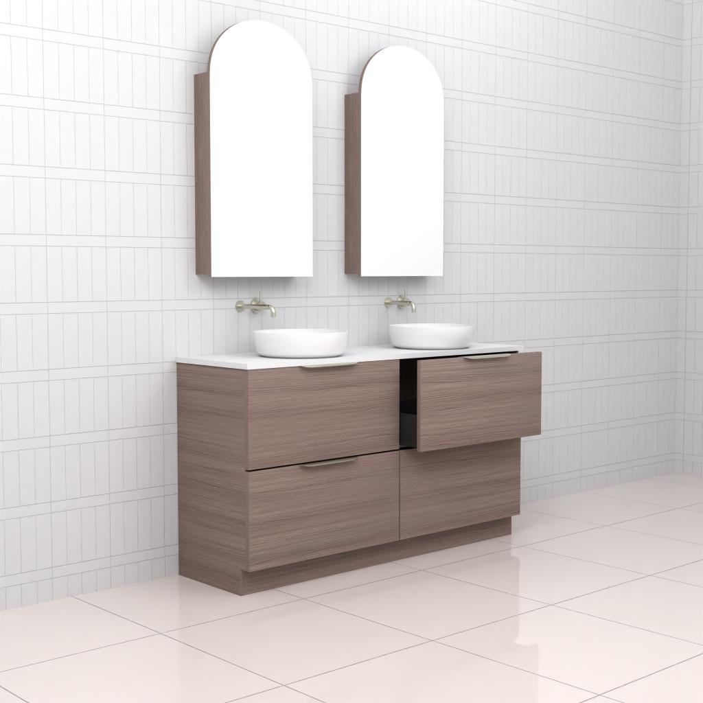 Celeste Duo - 1500mm Urban Oak Freestanding Vanity