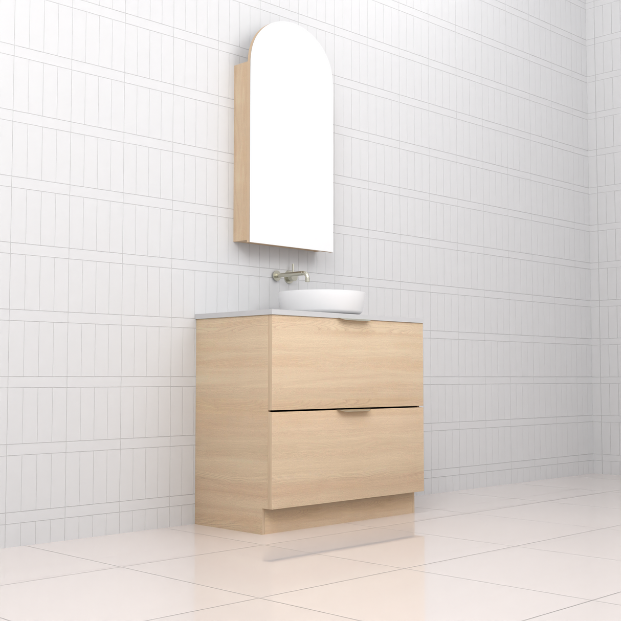 Celeste Duo - 900mm Vero Oak Freestanding Vanity