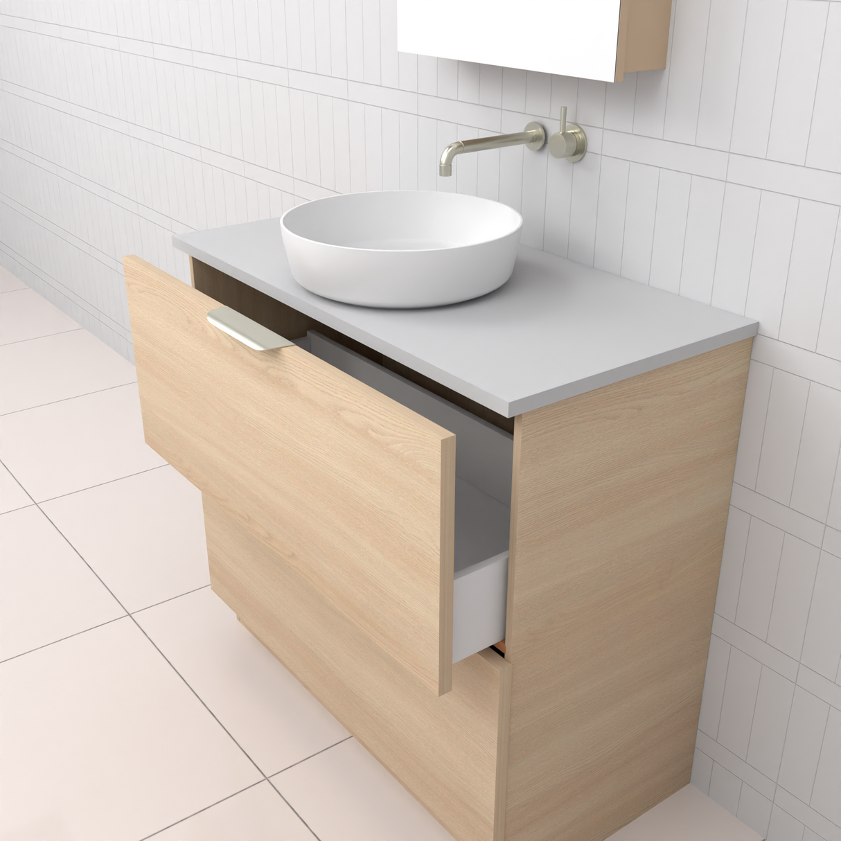 Celeste Duo - 900mm Vero Oak Freestanding Vanity