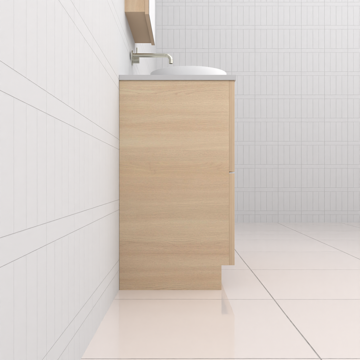 Celeste Duo - 900mm Vero Oak Freestanding Vanity