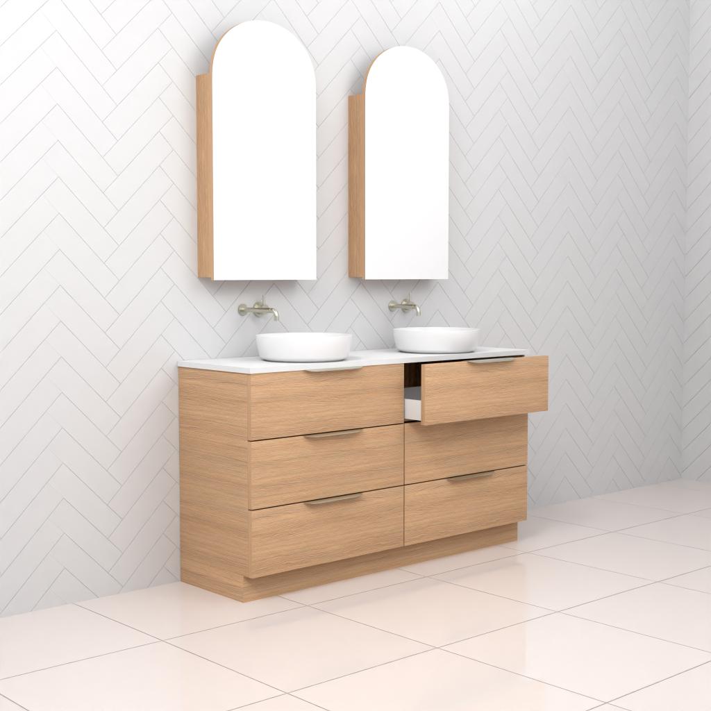 Celeste Trio - 1500mm Nordic Oak Freestanding Vanity