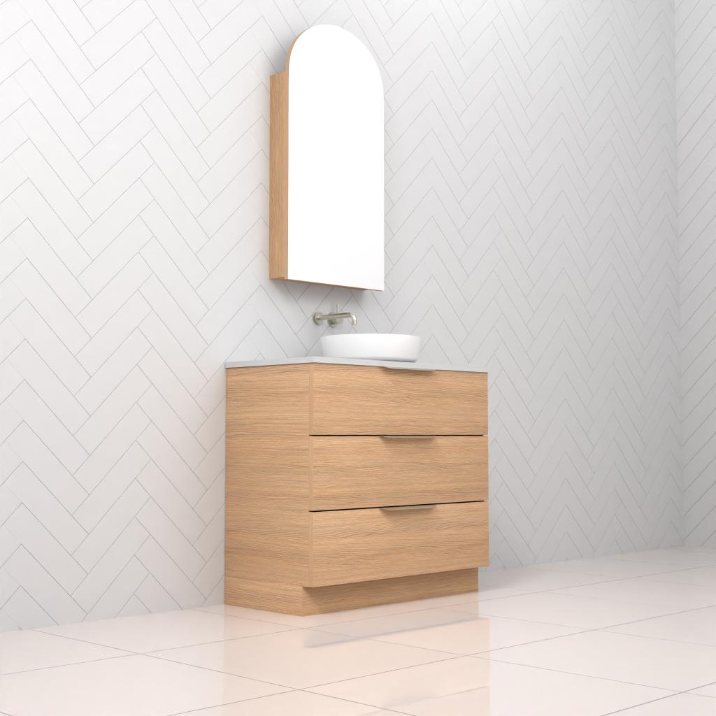 Celeste Trio - 900mm Nordic Oak Freestanding Vanity