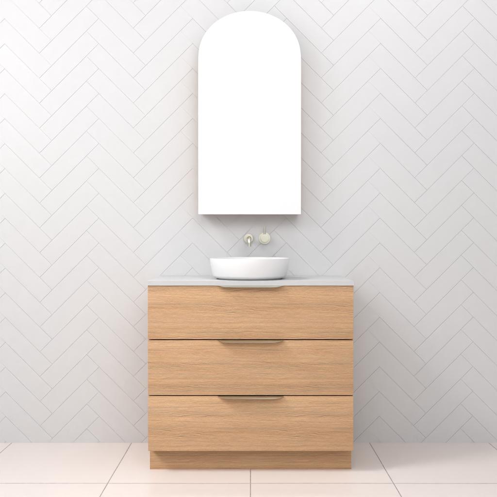 Celeste Trio - 900mm Nordic Oak Freestanding Vanity