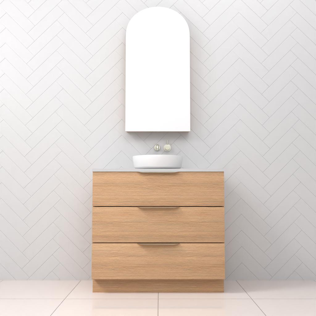 Celeste Trio - 900mm Nordic Oak Freestanding Vanity