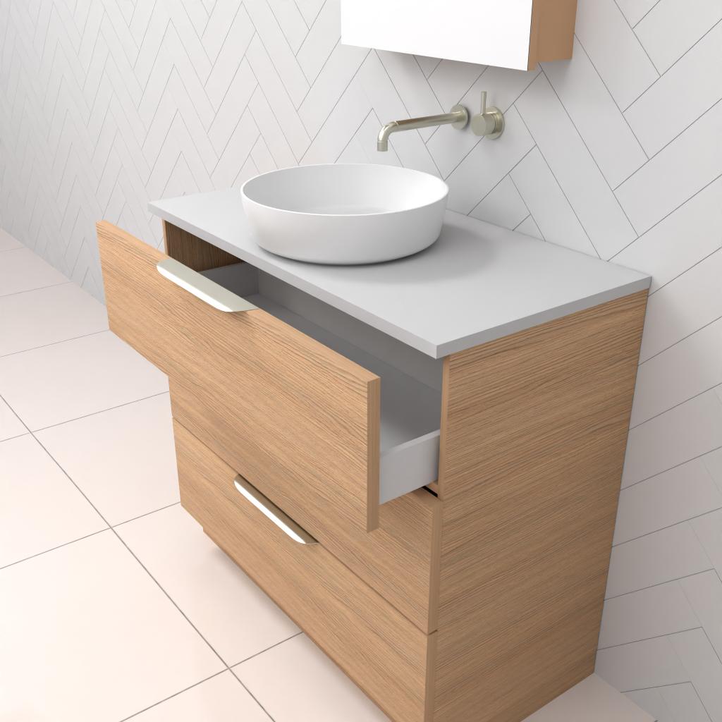 Celeste Trio - 900mm Nordic Oak Freestanding Vanity