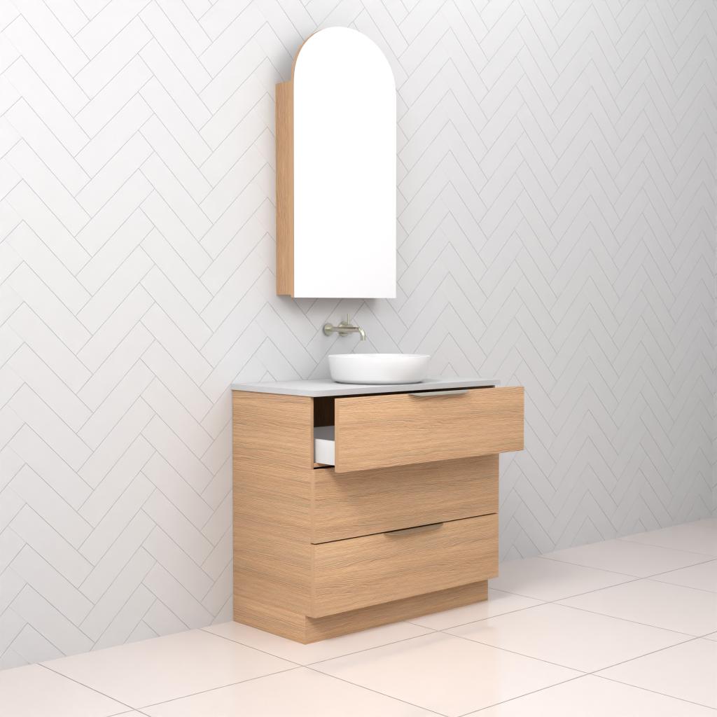 Celeste Trio - 900mm Nordic Oak Freestanding Vanity