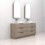 Celeste Trio - 1800mm Smoked Ash Freestanding Vanity