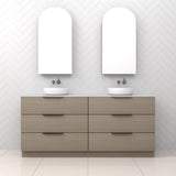 Celeste Trio - 1800mm Smoked Ash Freestanding Vanity