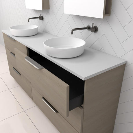 Celeste Trio - 1800mm Smoked Ash Freestanding Vanity
