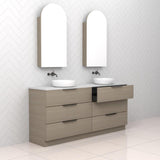 Celeste Trio - 1800mm Smoked Ash Freestanding Vanity
