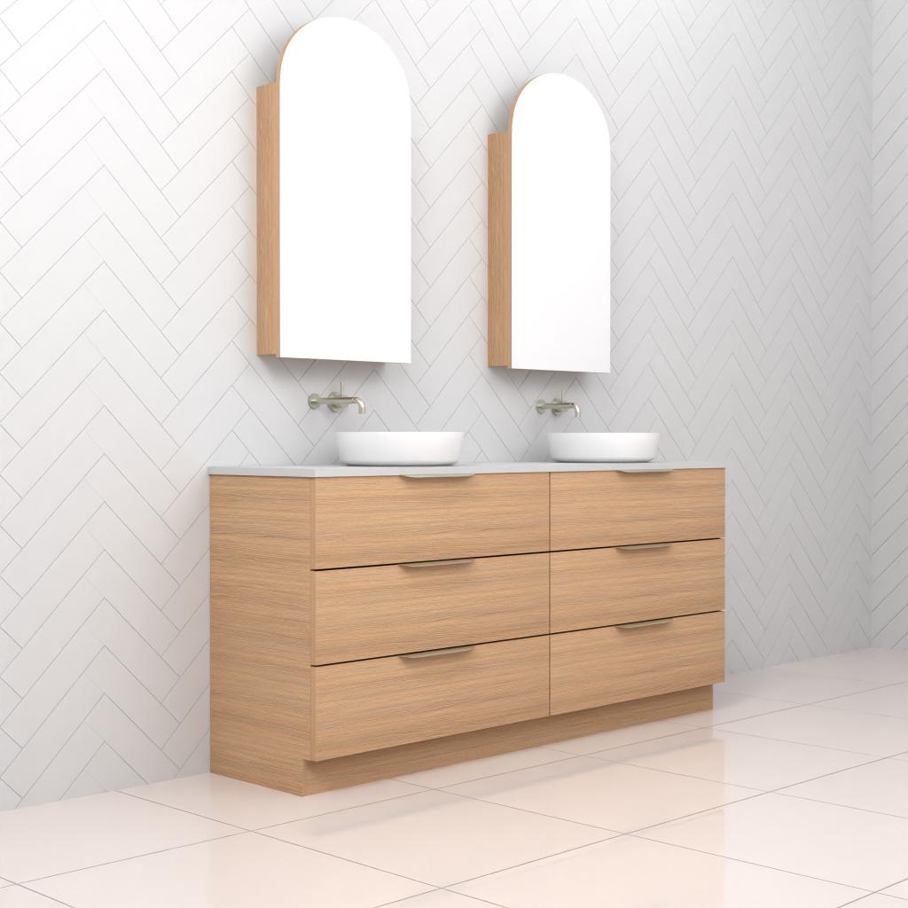 Celeste Trio - 1800mm Nordic Oak Freestanding Vanity