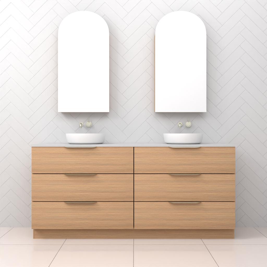 Celeste Trio - 1800mm Nordic Oak Freestanding Vanity