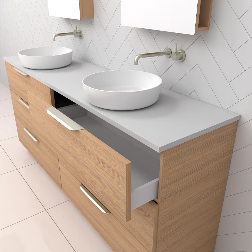 Celeste Trio - 1800mm Nordic Oak Freestanding Vanity