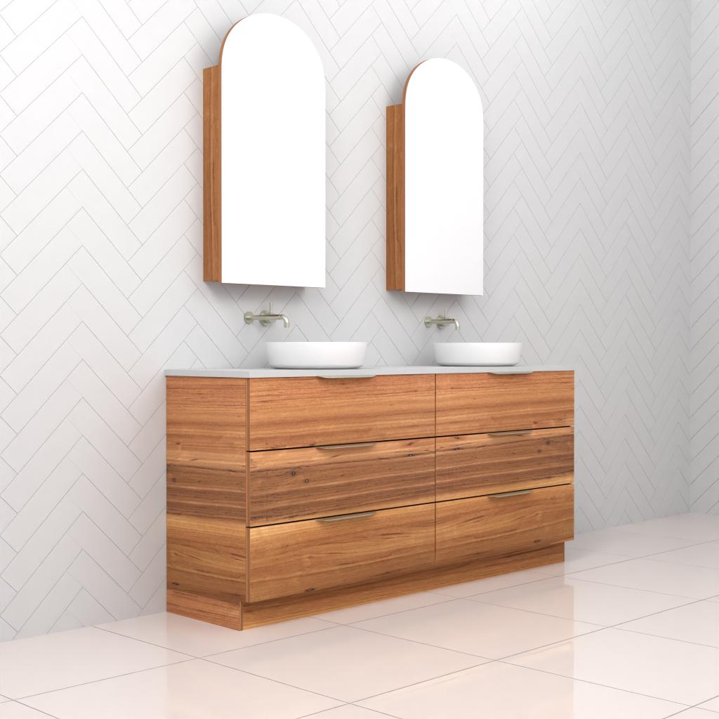 Celeste Trio - 1800mm Blackbutt Freestanding Vanity