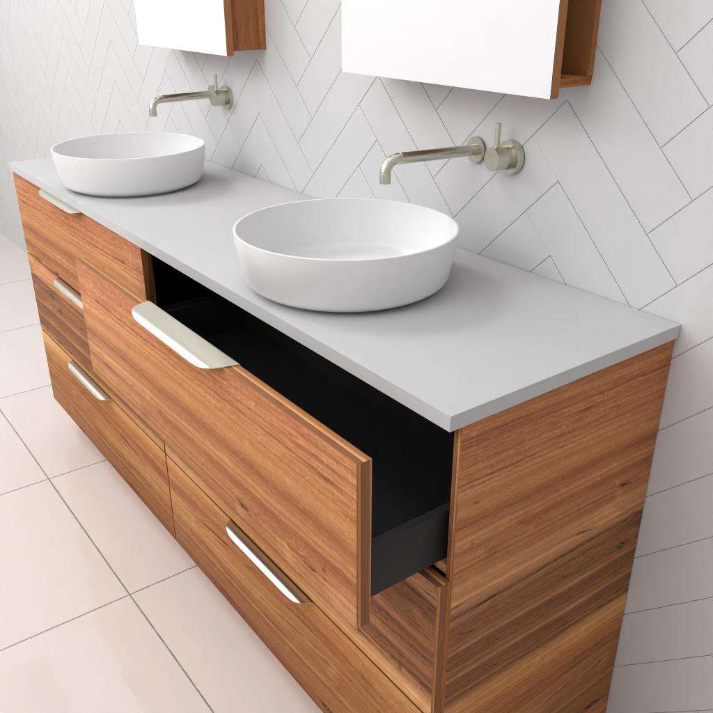 Celeste Trio - 1800mm Blackbutt Freestanding Vanity