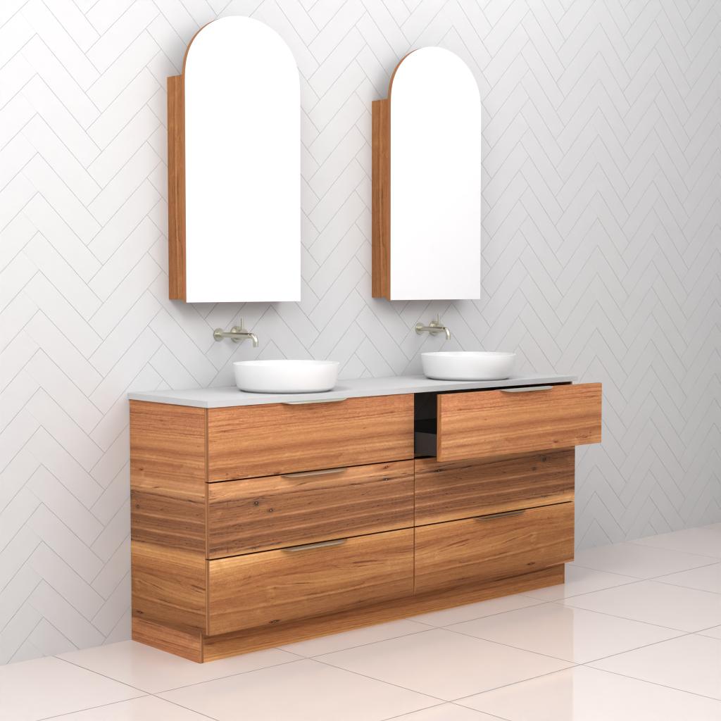 Celeste Trio - 1800mm Blackbutt Freestanding Vanity
