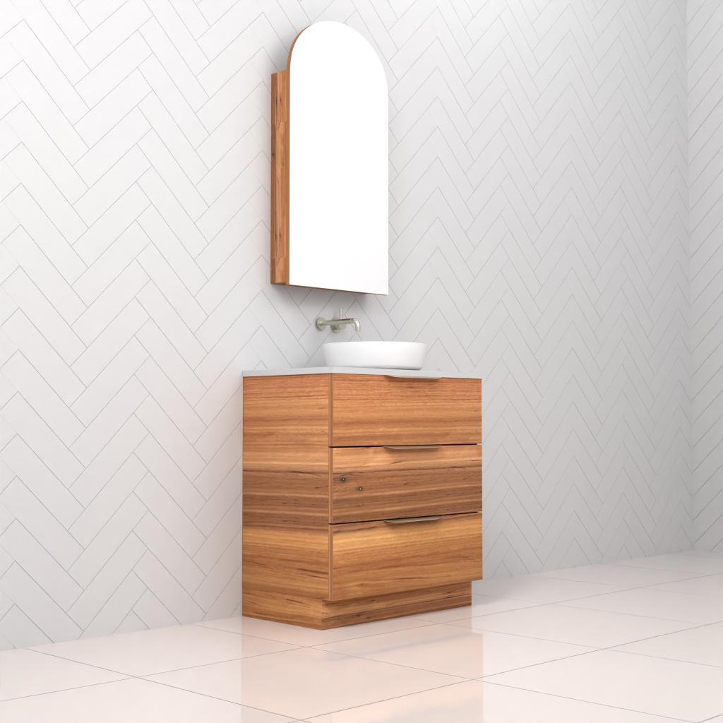 Celeste Trio - 750mm Blackbutt Freestanding Vanity