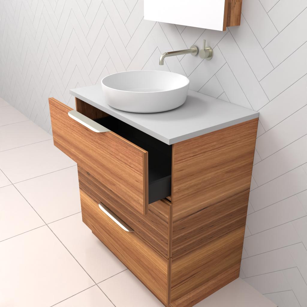 Celeste Trio - 750mm Blackbutt Freestanding Vanity