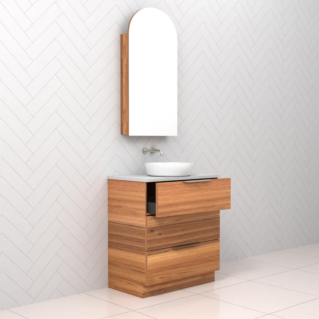 Celeste Trio - 750mm Blackbutt Freestanding Vanity