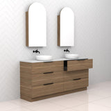 Celeste Trio - 1800mm Tuscan Oak Freestanding Vanity