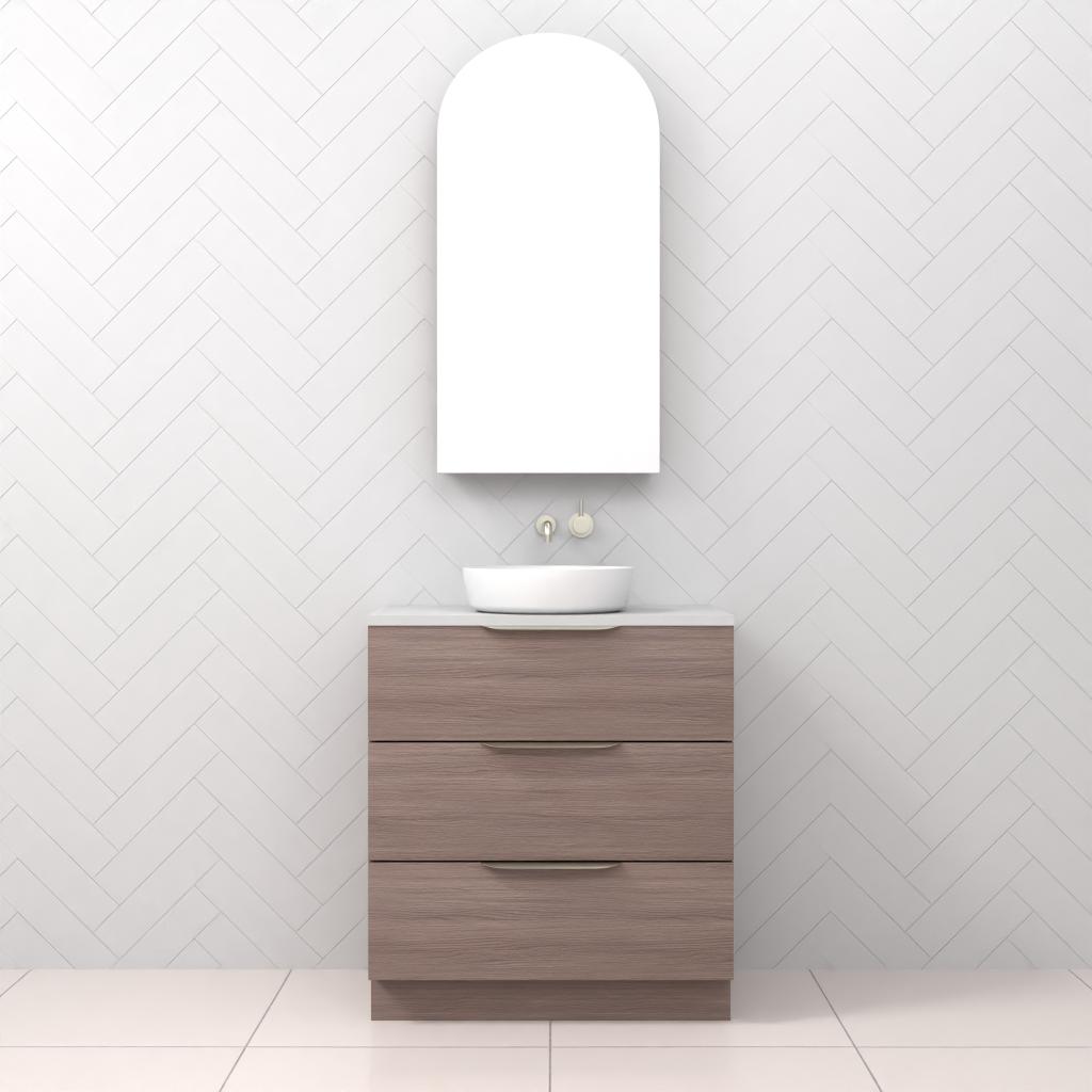 Celeste Trio - 750mm Urban Oak Freestanding Vanity
