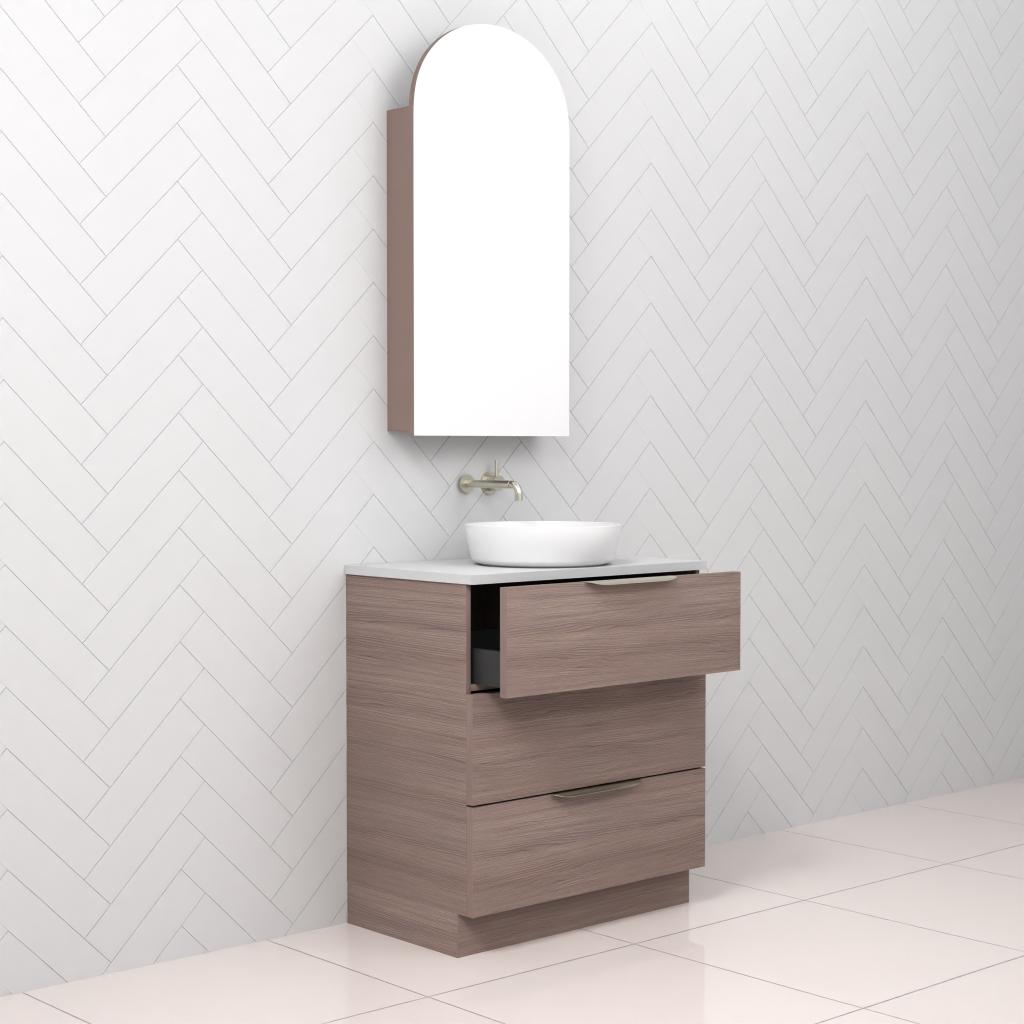 Celeste Trio - 750mm Urban Oak Freestanding Vanity