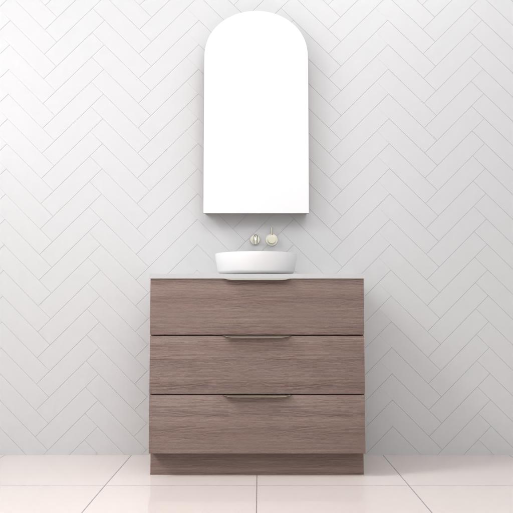 Celeste Trio - 900mm Urban Oak Freestanding Vanity