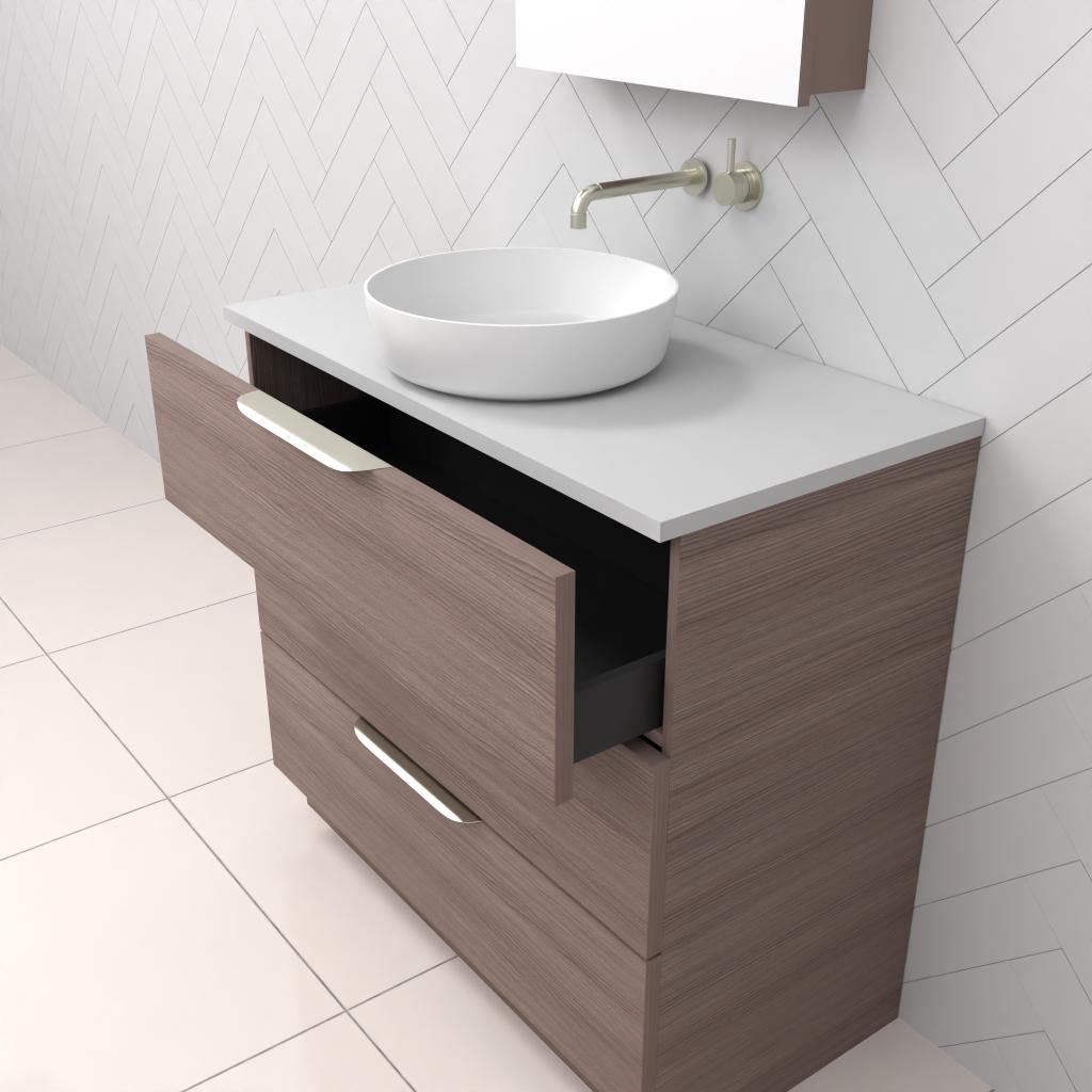 Celeste Trio - 900mm Urban Oak Freestanding Vanity