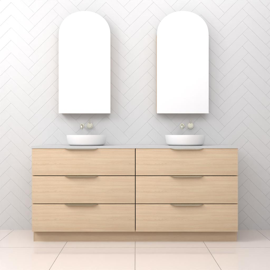 Celeste Trio - 1800mm Vero Oak Freestanding Vanity