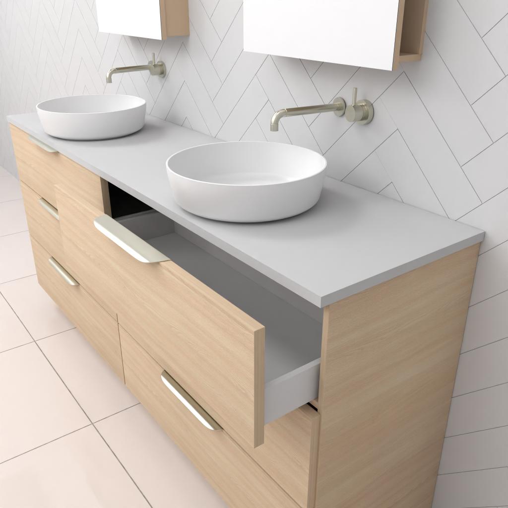 Celeste Trio - 1800mm Vero Oak Freestanding Vanity