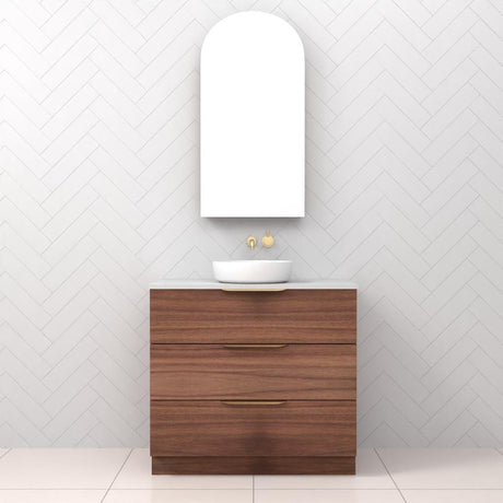 Celeste Trio - 900mm Walnut Freestanding Vanity