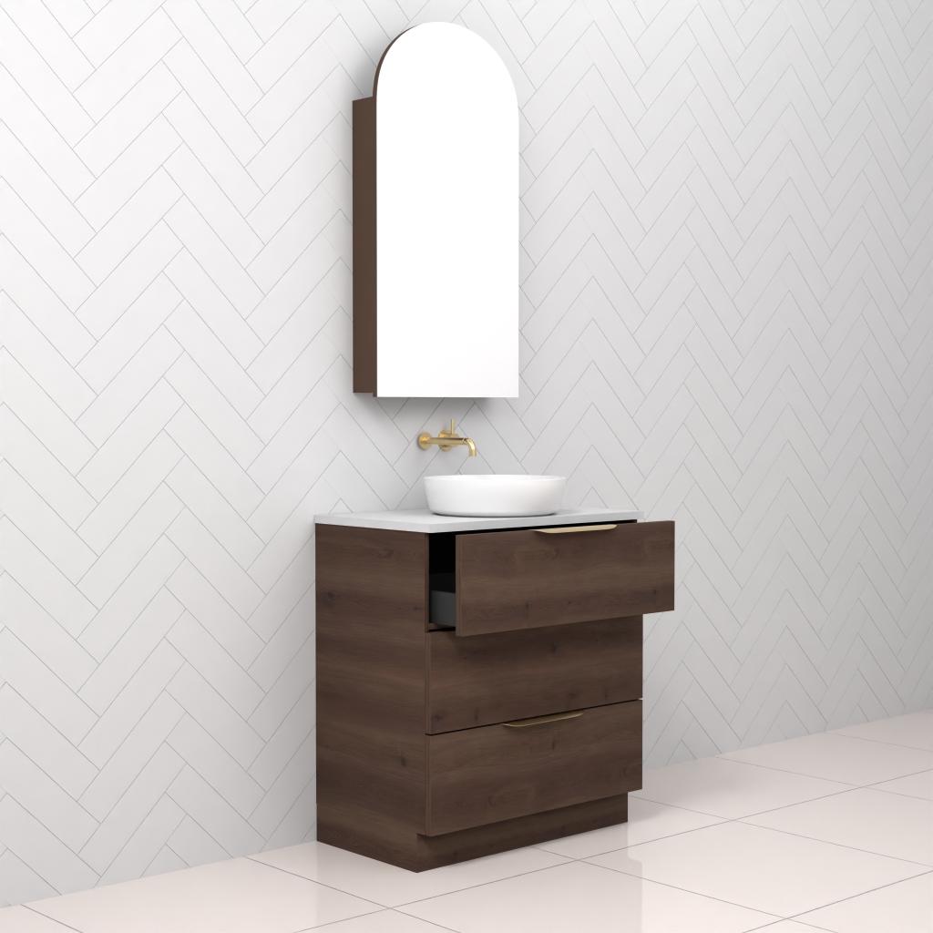 Celeste Trio - 750mm Chestnut Freestanding Vanity