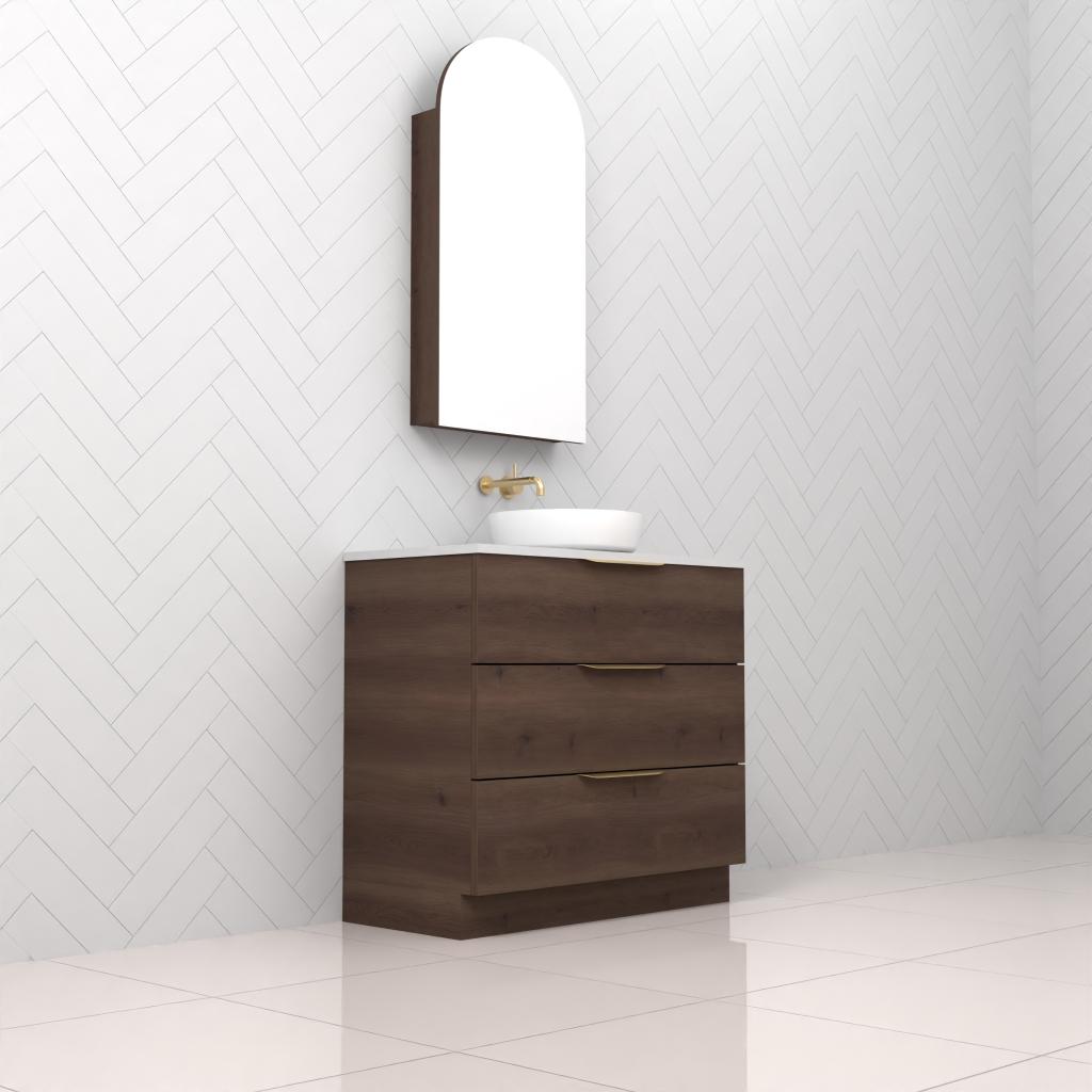 Celeste Trio - 900mm Chestnut Freestanding Vanity