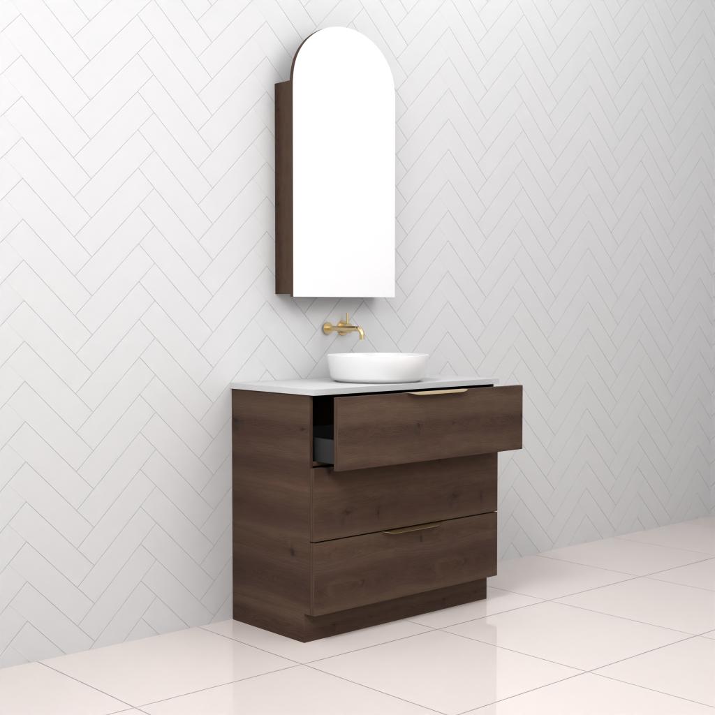 Celeste Trio - 900mm Chestnut Freestanding Vanity