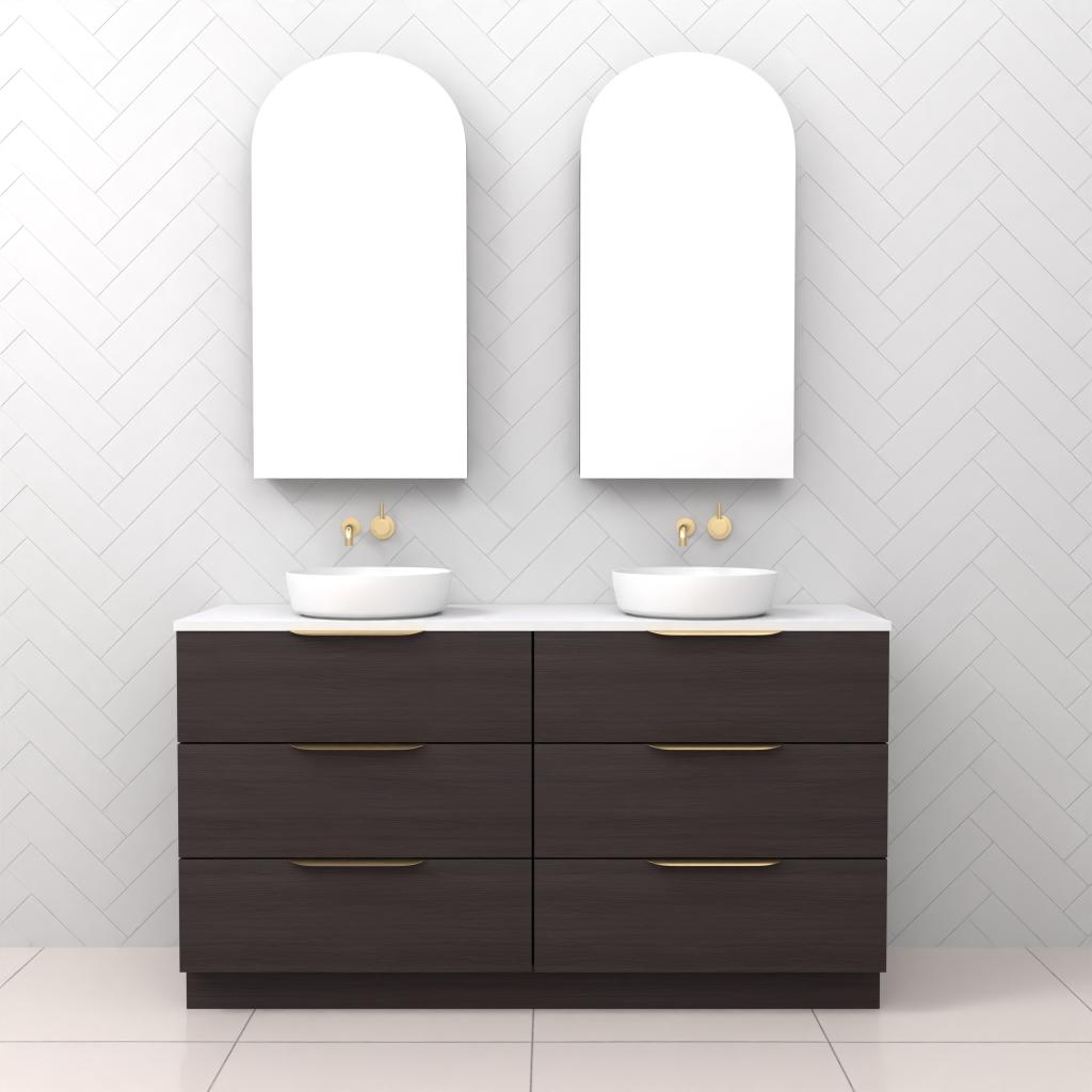Celeste Trio - 1500mm Espresso Oak Freestanding Vanity