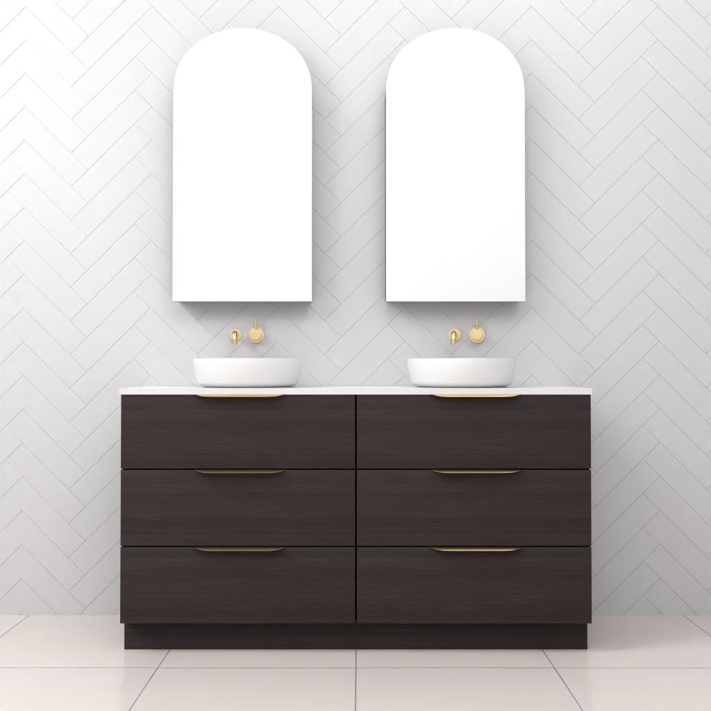 Celeste Trio - 1500mm Espresso Oak Freestanding Vanity