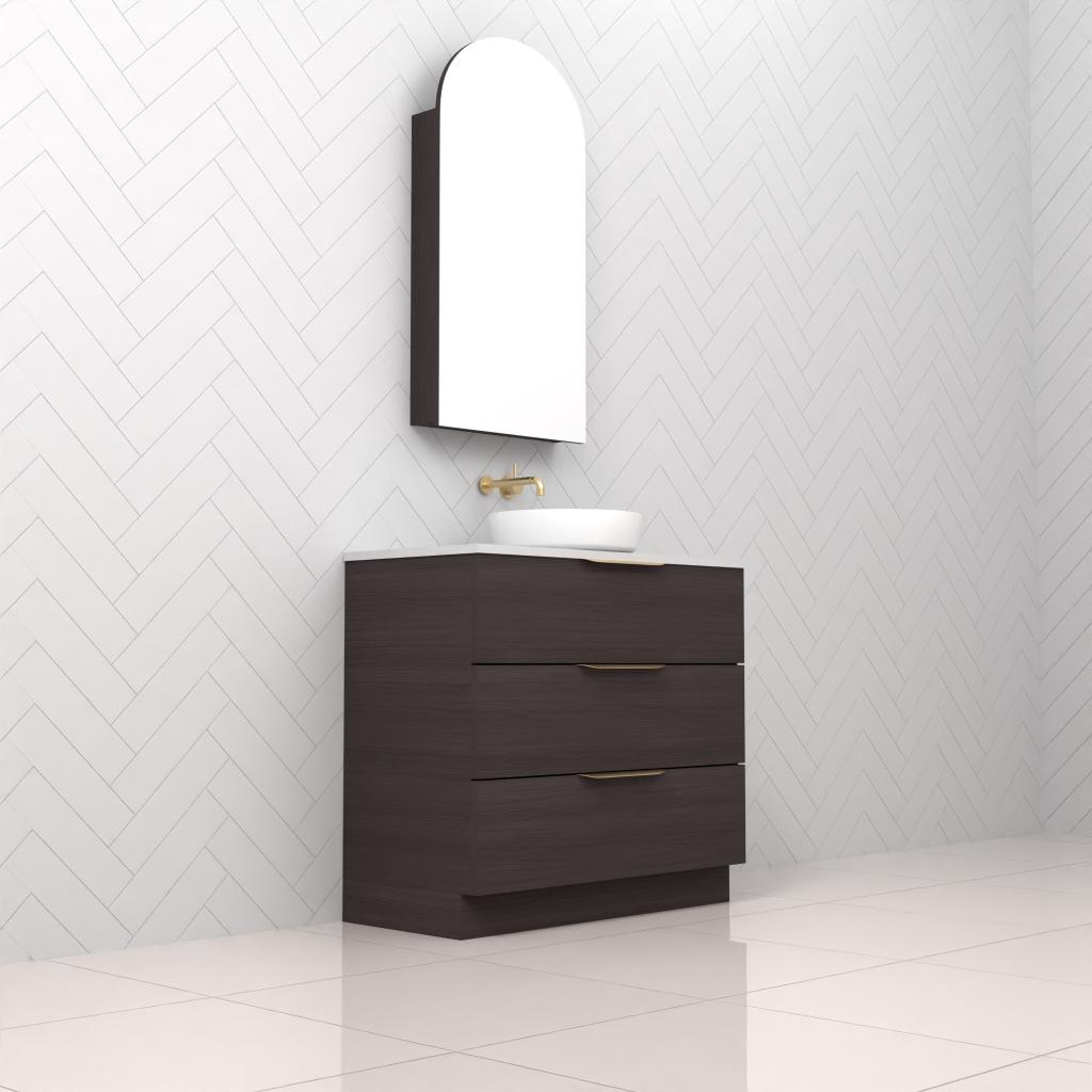 Celeste Trio - 900mm Espresso Oak Freestanding Vanity