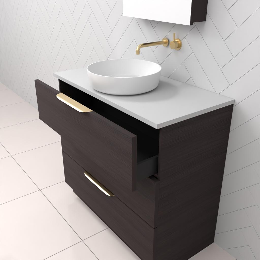 Celeste Trio - 900mm Espresso Oak Freestanding Vanity