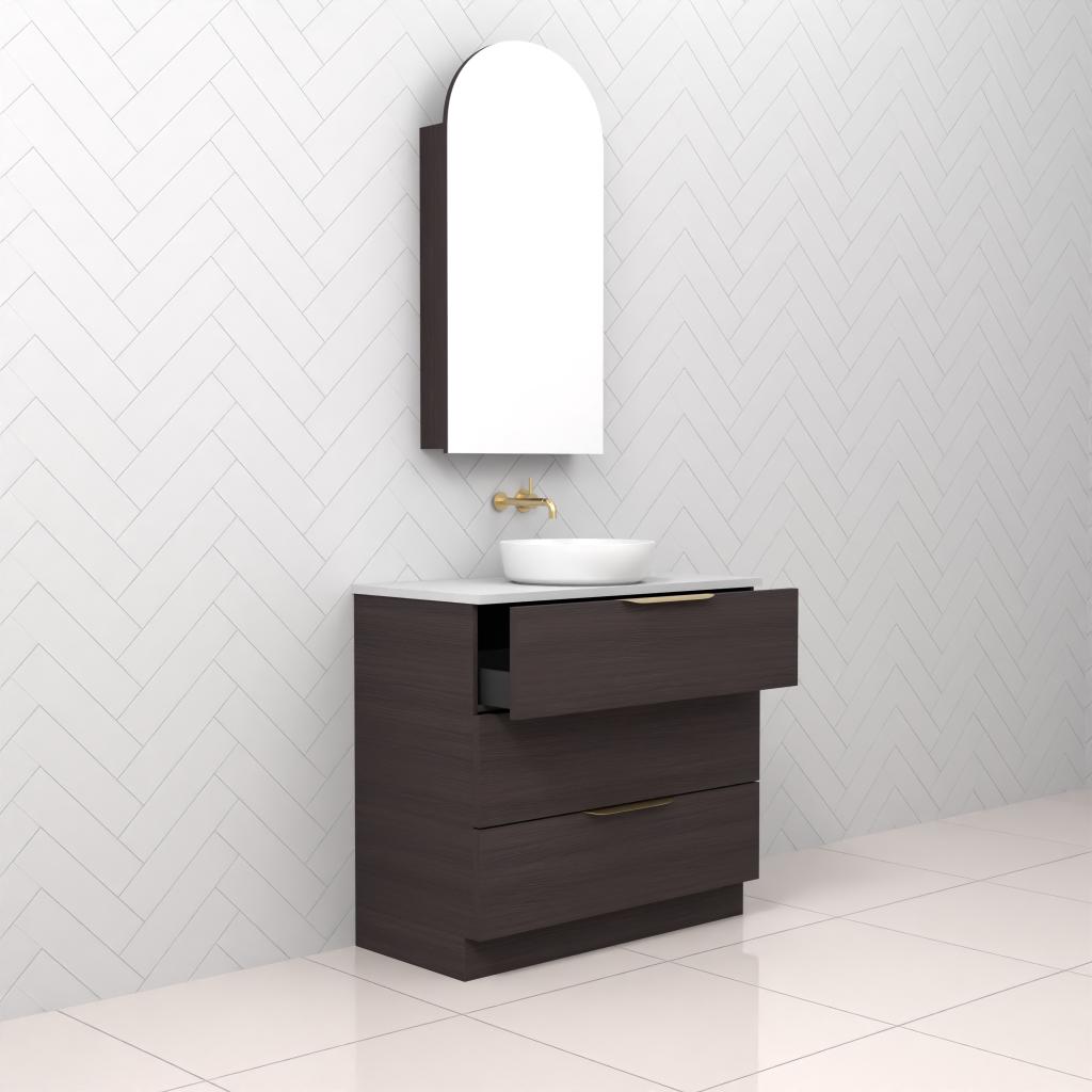 Celeste Trio - 900mm Espresso Oak Freestanding Vanity
