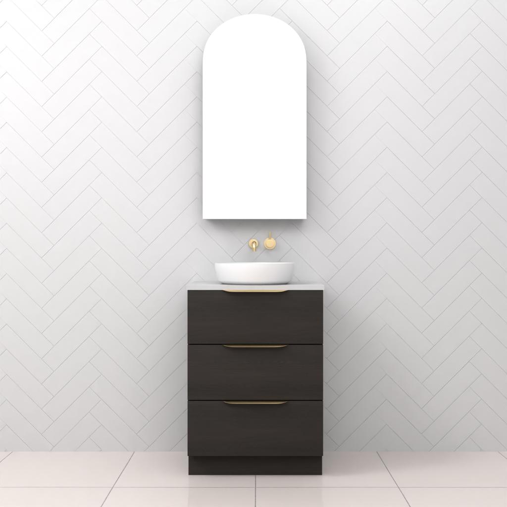 Celeste Trio - 600mm Smoked Onyx Freestanding Vanity